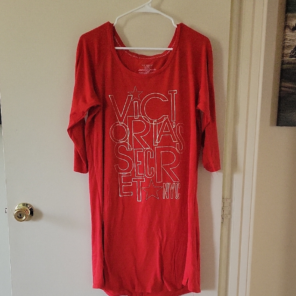 Victoria's Secret Red 3/4 Sleeve Nightgown.